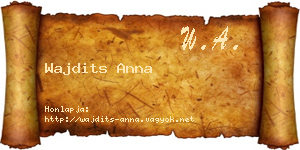 Wajdits Anna névjegykártya